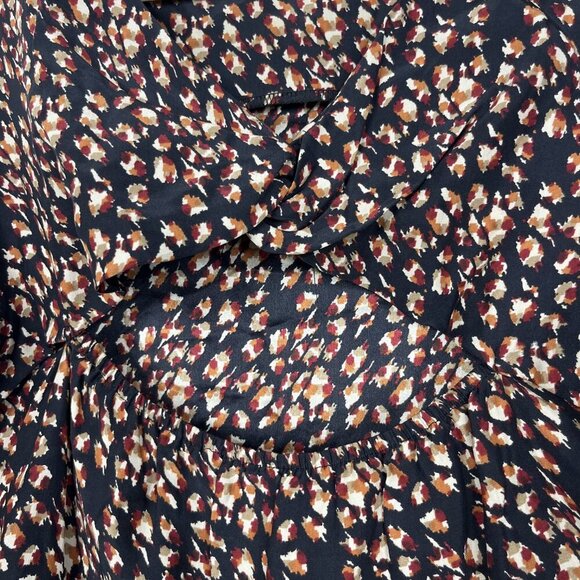 2/$30 ZARA Silk Abstract Printed Sleeveless Peplum Blouse Small #8725 - Picture 5 of 9